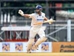 India's Rishabh Pant gestures as he runs between the wickets during the third day of the first Test cricket match between India and Bangladesh at the M.A. Chidambaram Stadium