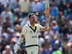 Australia's Travis Head celebrates reaching his century during WTC Final vs India