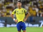 Cristiano Ronaldo looks on during a match.