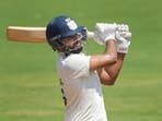 Shreyas Iyer plays a shot during the third day of the Ranji Trophy final 