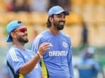 India's Rishabh Pant and KL Rahul at a warm-up session