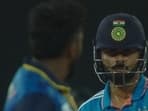 Virat Kohli engaged in a verbal exchange with Asitha Fernando