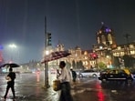 Mumbai Rain: Parts Of Mumbai witnessed waterlogging after rain lashed parts of city. Monsoon arrived in the city on Sunday, two days ahead of the normal schedule, due to favourable conditions along the Maharashtra coast, according to the India Meteorological Department (IMD).(ANI)