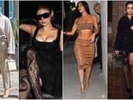 Get ready for some fresh dose of fashion inspiration with our today's round-up of best-dressed stars. From Mouni Roy’s striking gothic glamour and Rashmika Mandanna’s sleek all-black ensemble at Milan Fashion Week to Kim Kardashian’s daring and bold outfit, today's celebrity fashion was on point. Here’s a roundup of the best-dressed celebs making waves today.(Instagram)