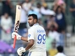 Ashwin slammed an unbeaten knock of 102* runs off 112 balls, taking India to 339/6 in 80 overs.(AFP)