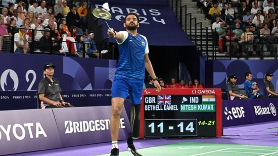 Kumar Nitesh of India in action against Daniel Bethell of Britain.(REUTERS)