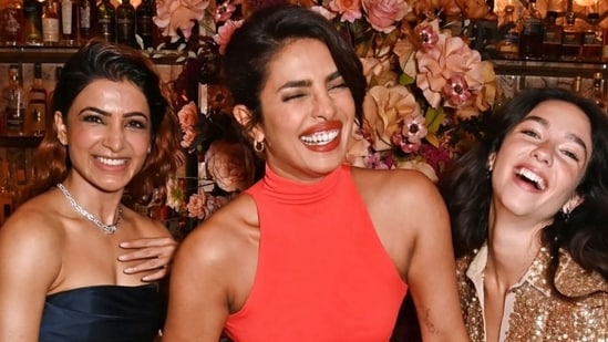 Priyanka Chopra posed with Samantha Ruth Prabhu and Matilda De Angelis at an event.