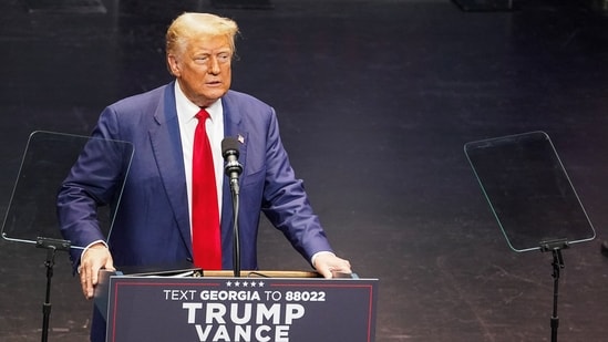 Republican presidential nominee and former US President Donald Trump in Georgia on Tuesday. (Reuters)